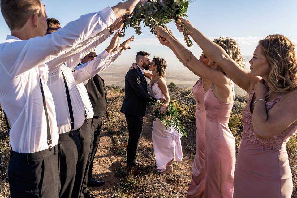 Framing the bride & groom