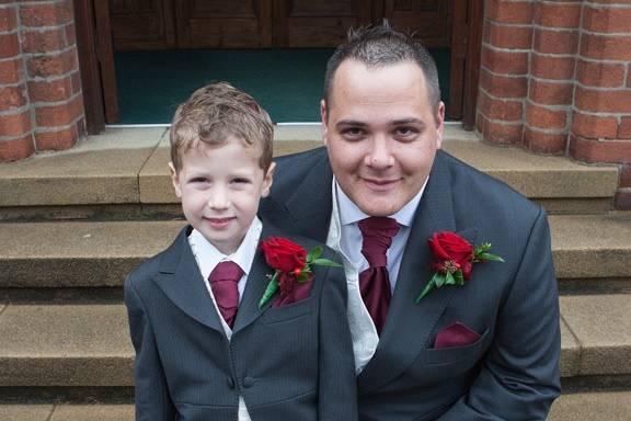 Groom and son