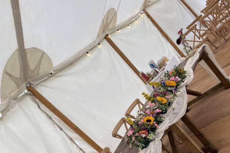 Marquee Rustic Top Table