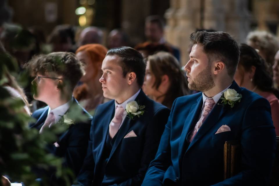 Groomsmen in the church