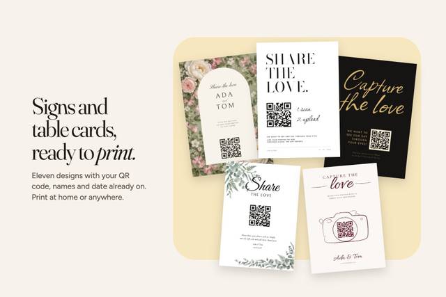 Signs and table cards to print