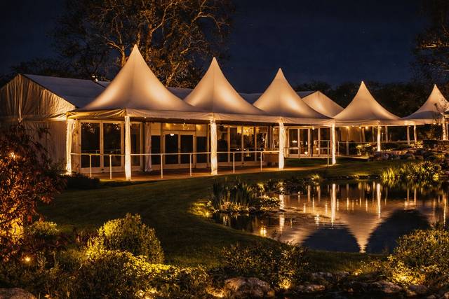 Evening wedding reception