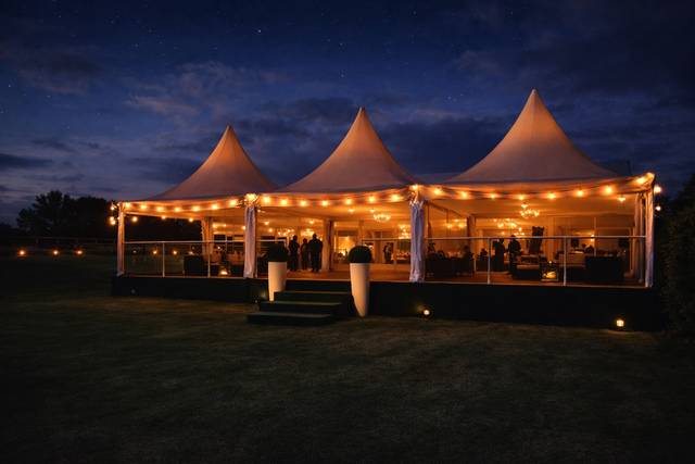 Evening wedding reception