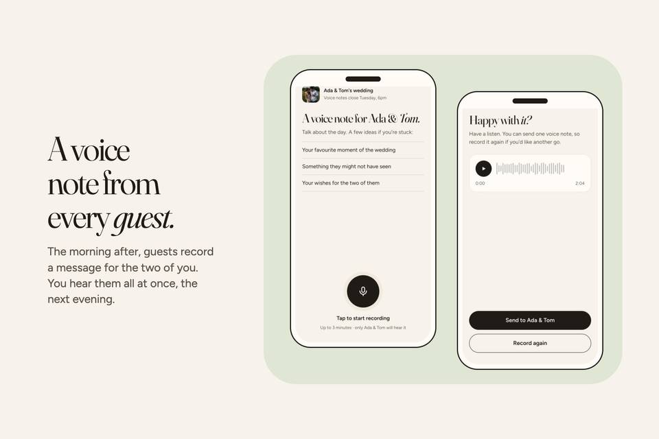 Voice notes from your guests