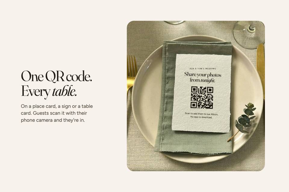 One QR code for every table