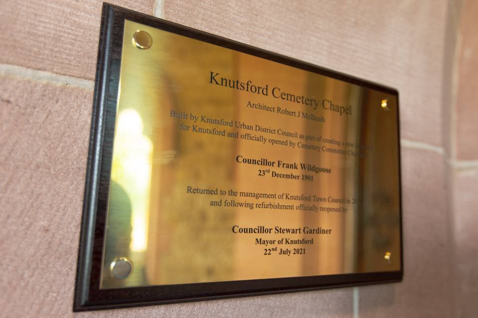 Knutsford Plaque