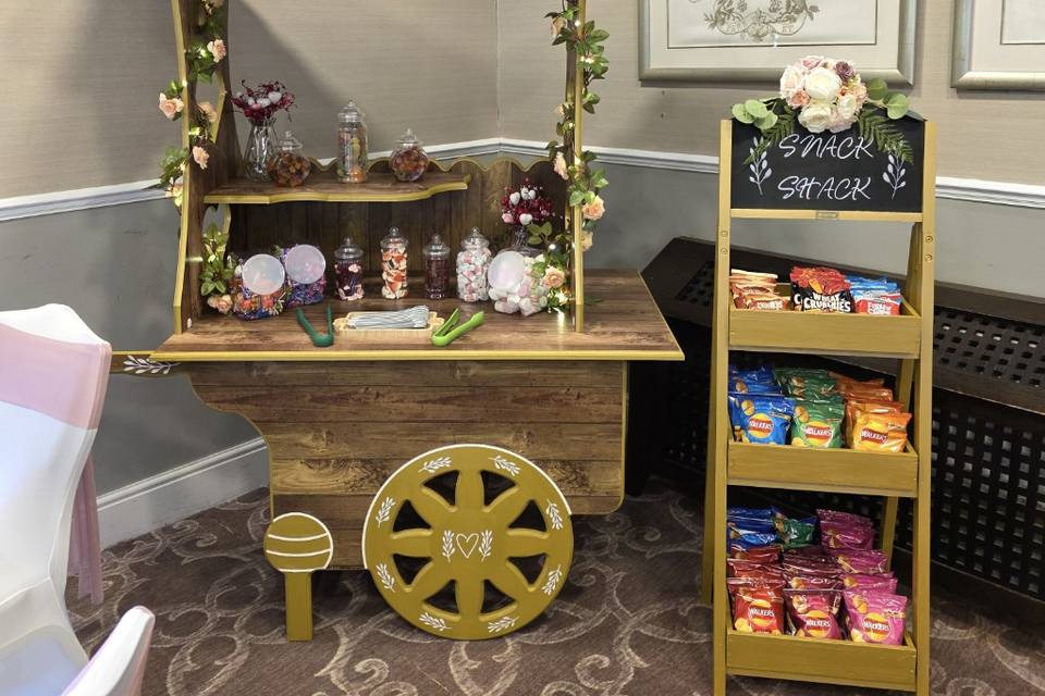 Rustic candy cart