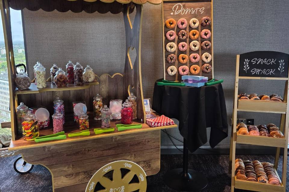 Rustic candy cart