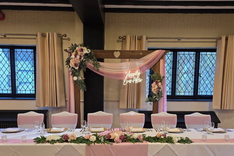 Top table wedding decor