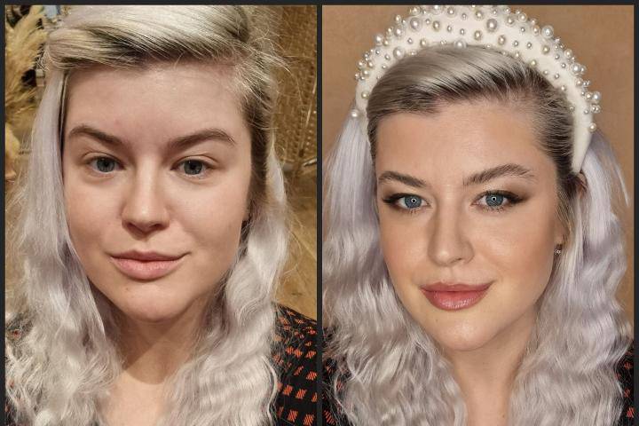 Makeup before and after