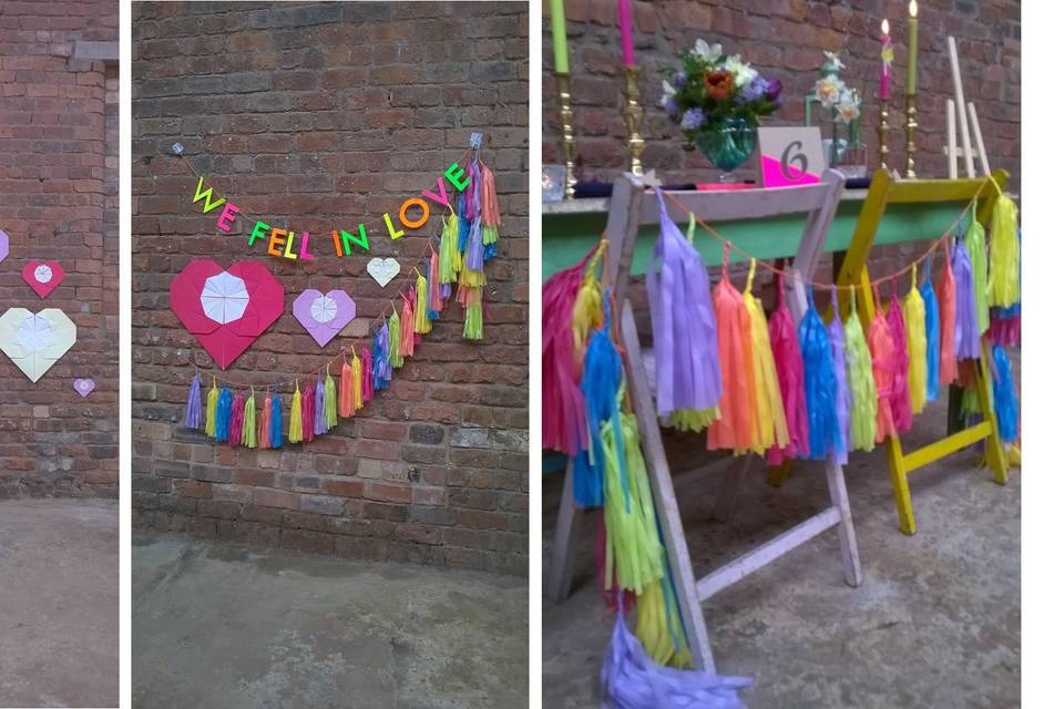 Colourful wedding backdrops