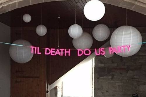 TIL DEATH DO US PARTY banner