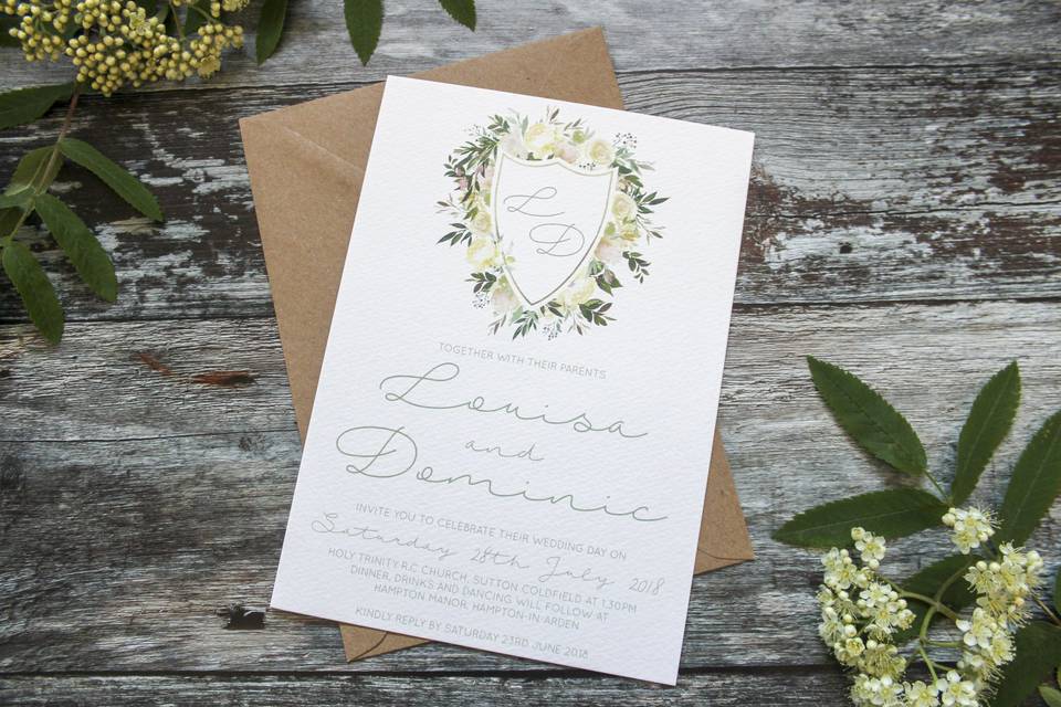 Botanical wedding invite