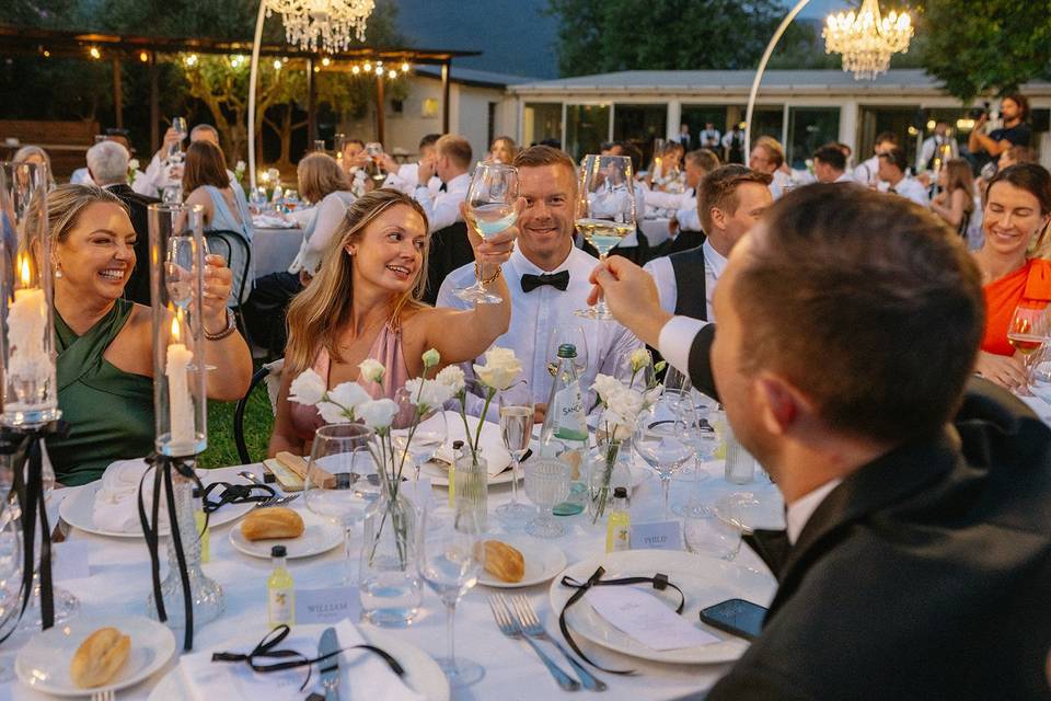 Wedding dinner in the park
