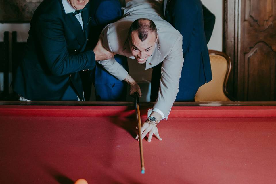 Getting ready area for groom