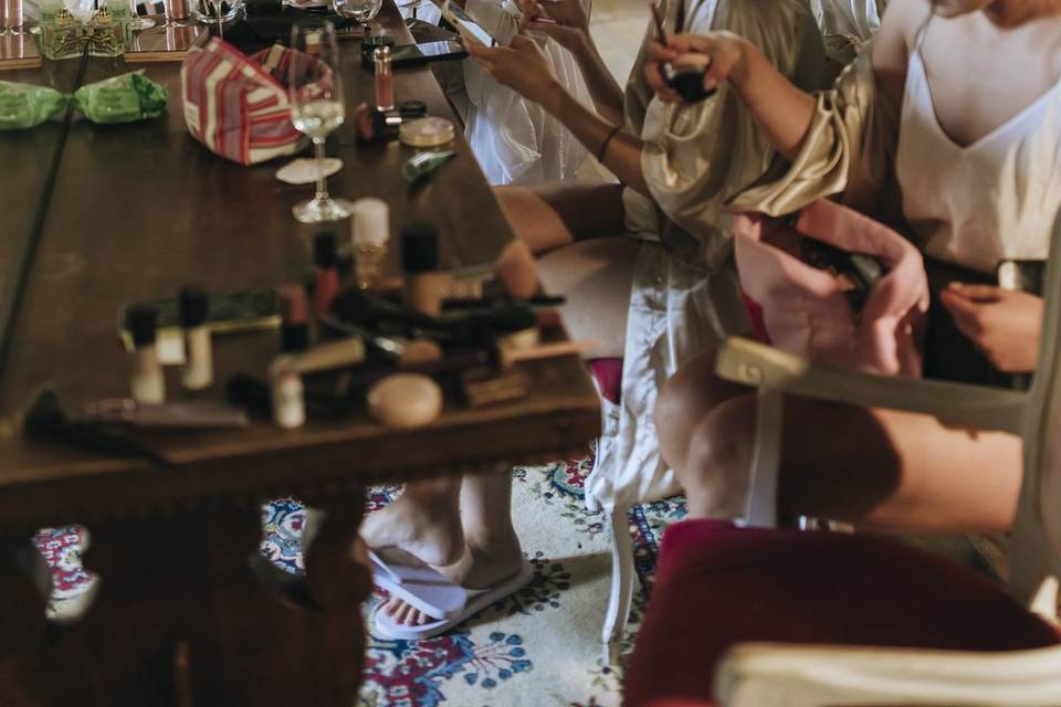Bride getting ready