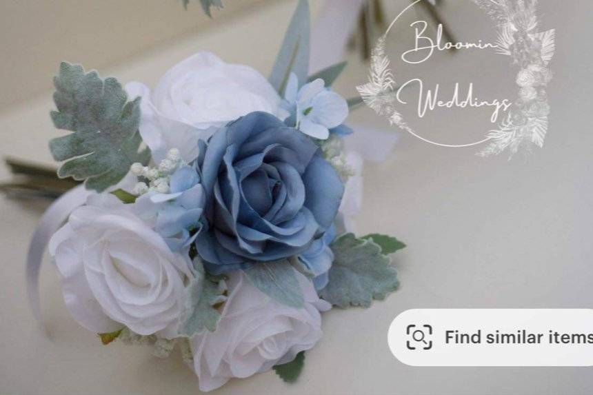 Blue and white