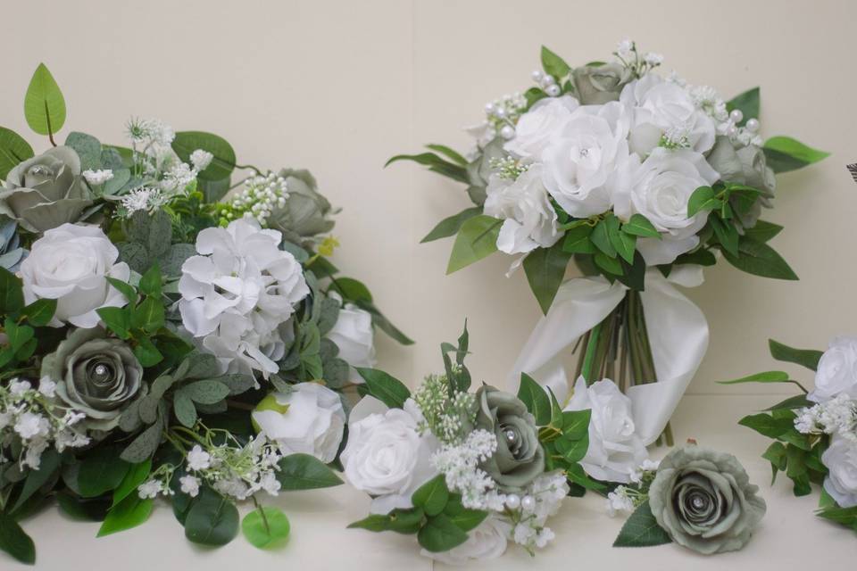 Sage and white