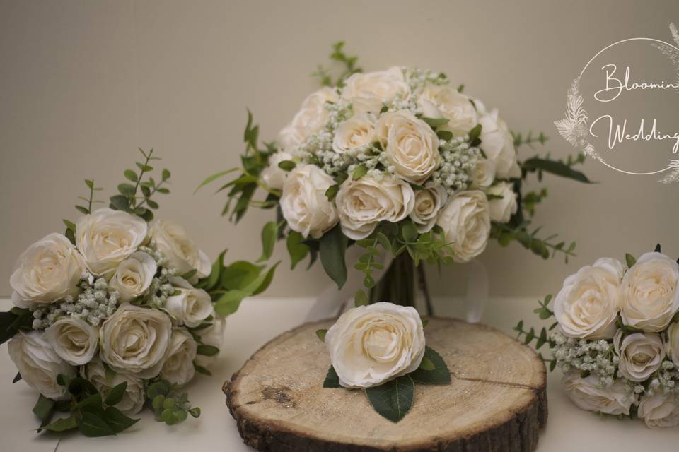 Cream & sage bouquets