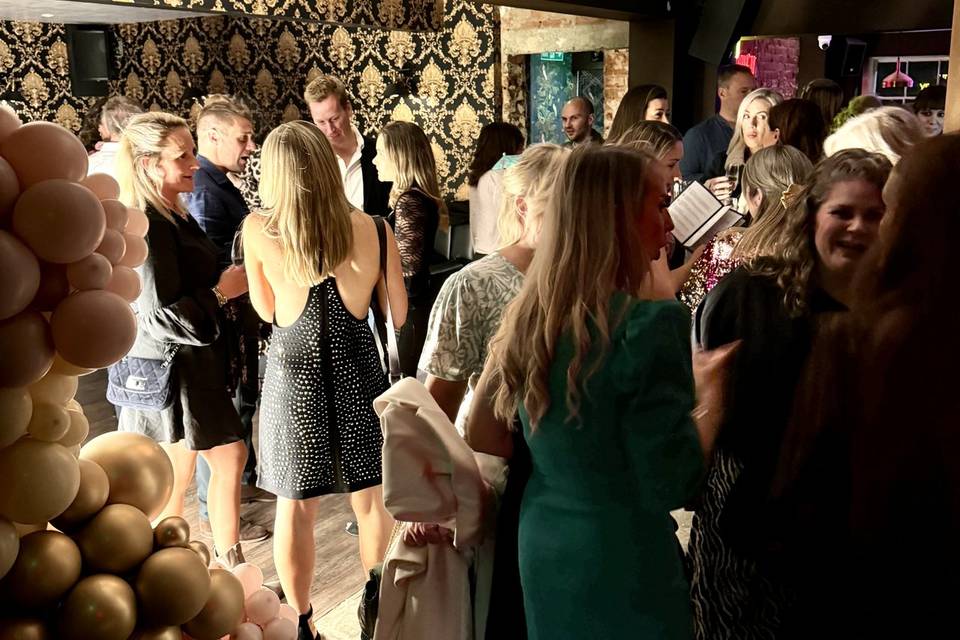 A group celebrating a wedding