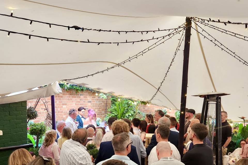 A lovely garden wedding party
