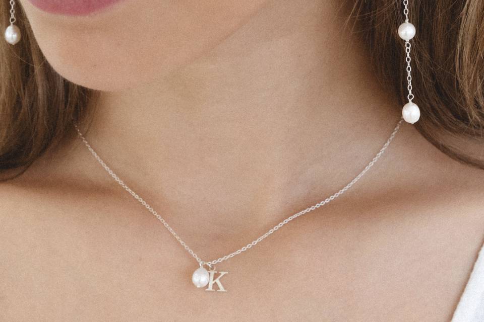 Initial pearl necklace