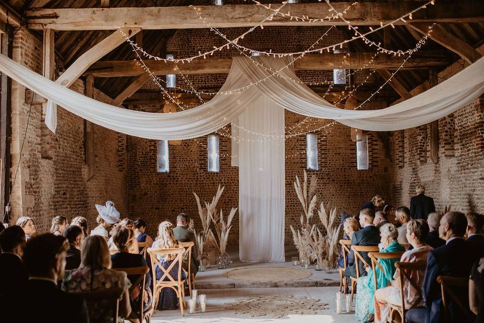 Ceremony setup and guests waiting