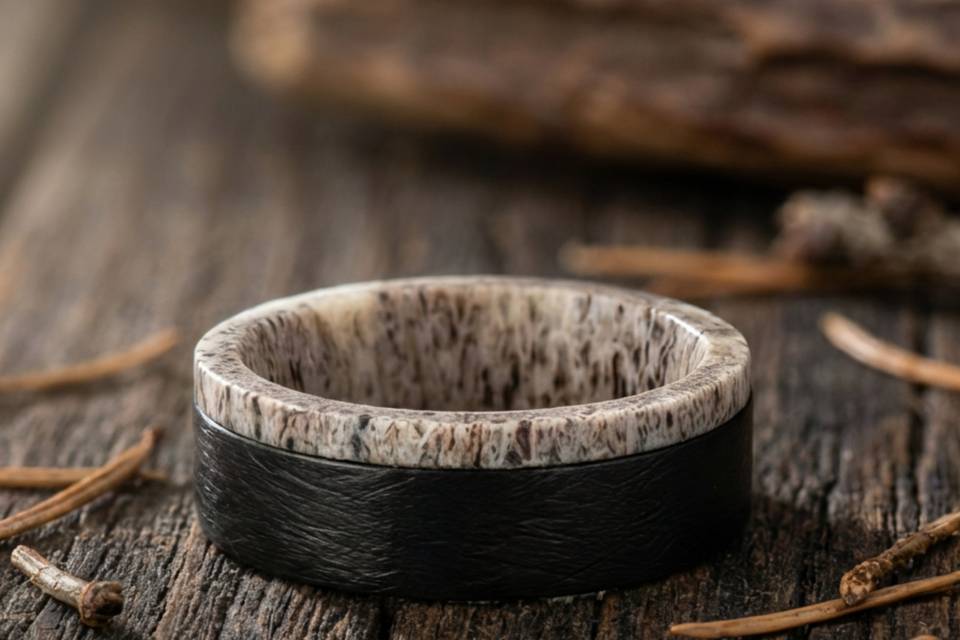 Crest - Titanium and Antler