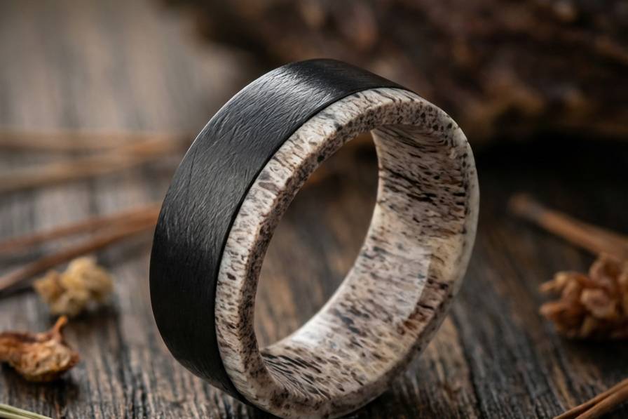 Crest - Titanium & Antler