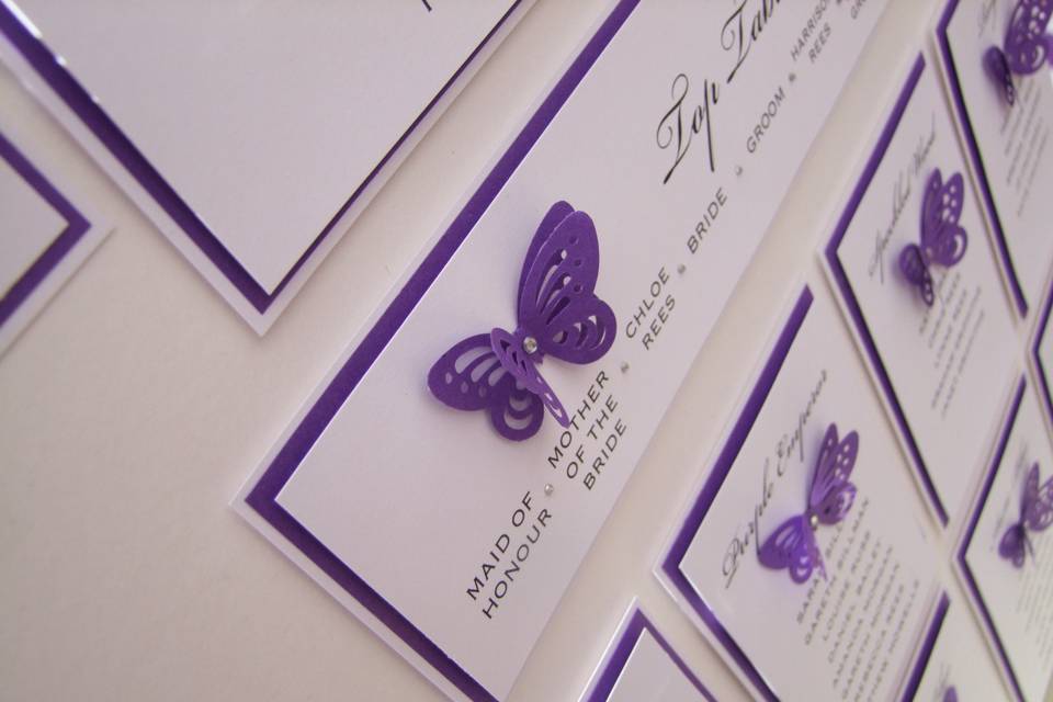 Diamante butterfly table plan