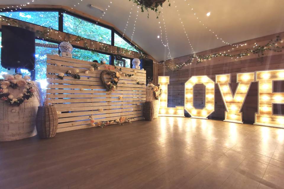 Rustic-chic setup at Crown Lodge