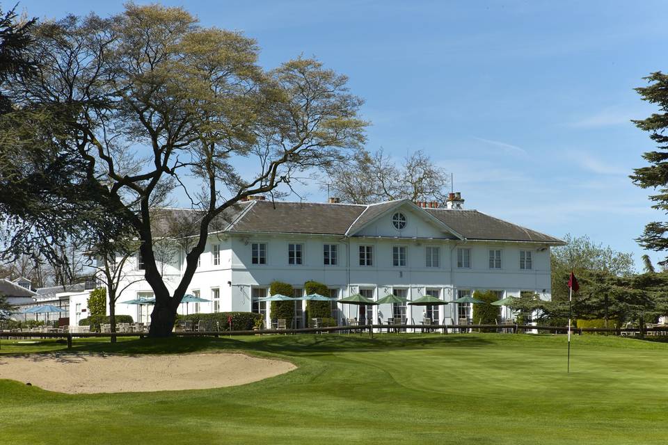 Clubhouse and terrace from 18th green