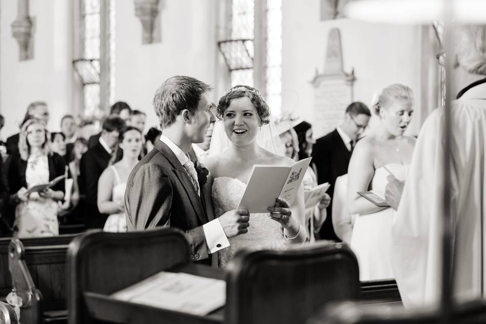 Rural church wedding