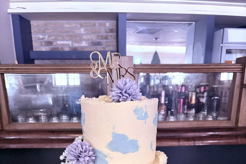 2 tiers blue/Gold