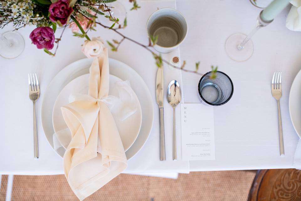 Natural Cream napkins.