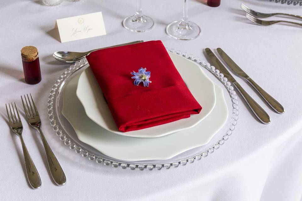 Poppy Red napkins.