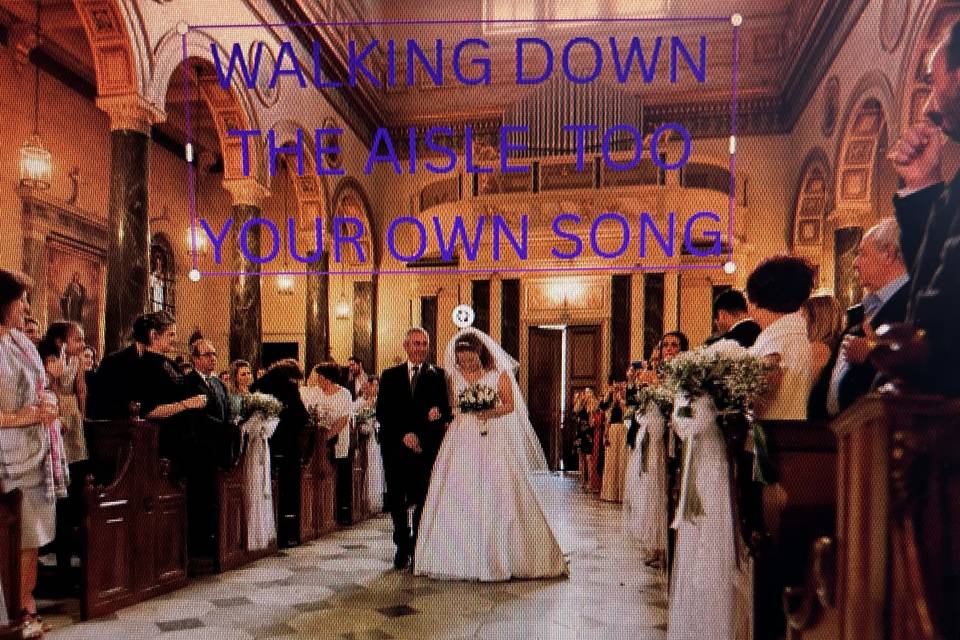 Down the aisle to own song