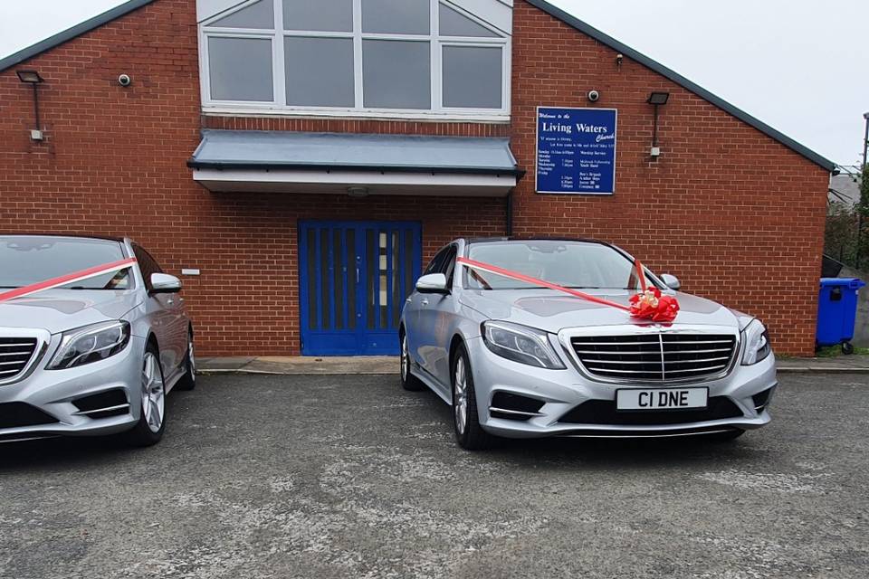 2 x S Class red & gold ribbon