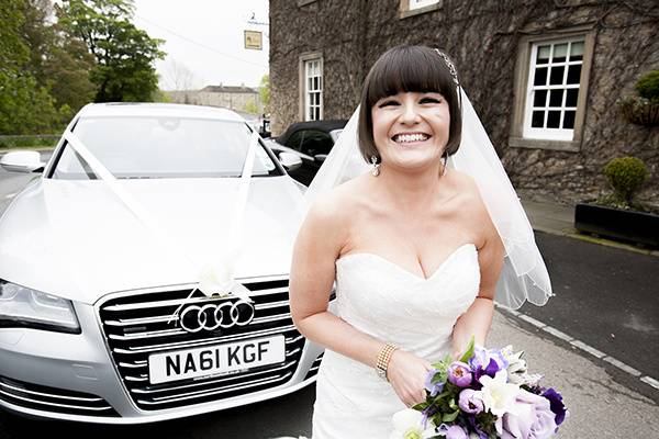 Audi A8 and a happy bride