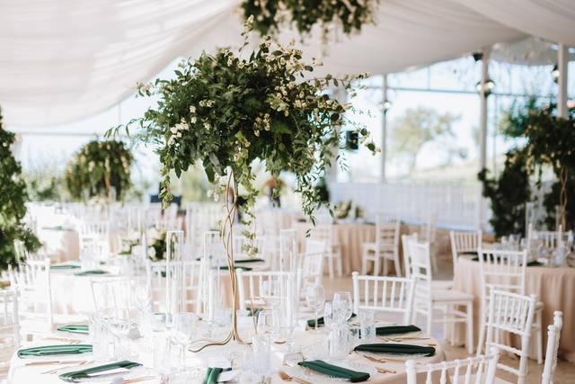 Lined wedding marquee