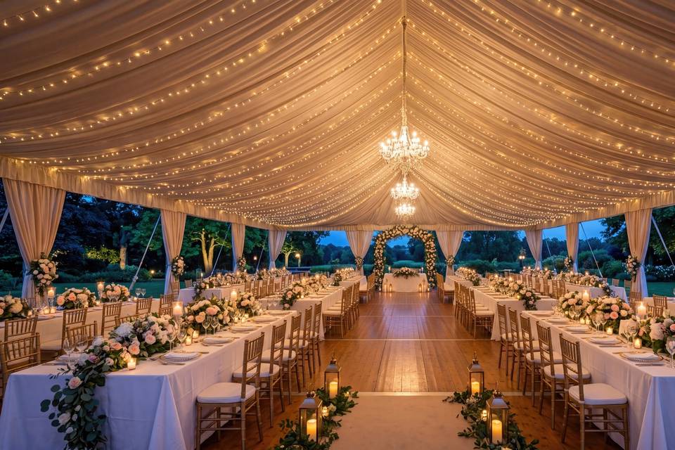 Marquee with fairy lights