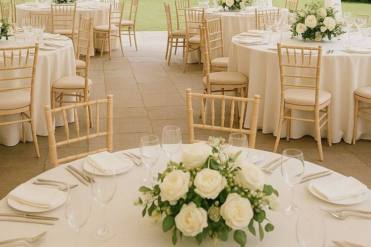 Wedding marquee in filed