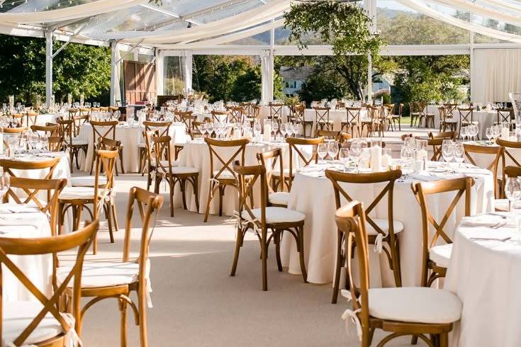 Marquee with clear panels