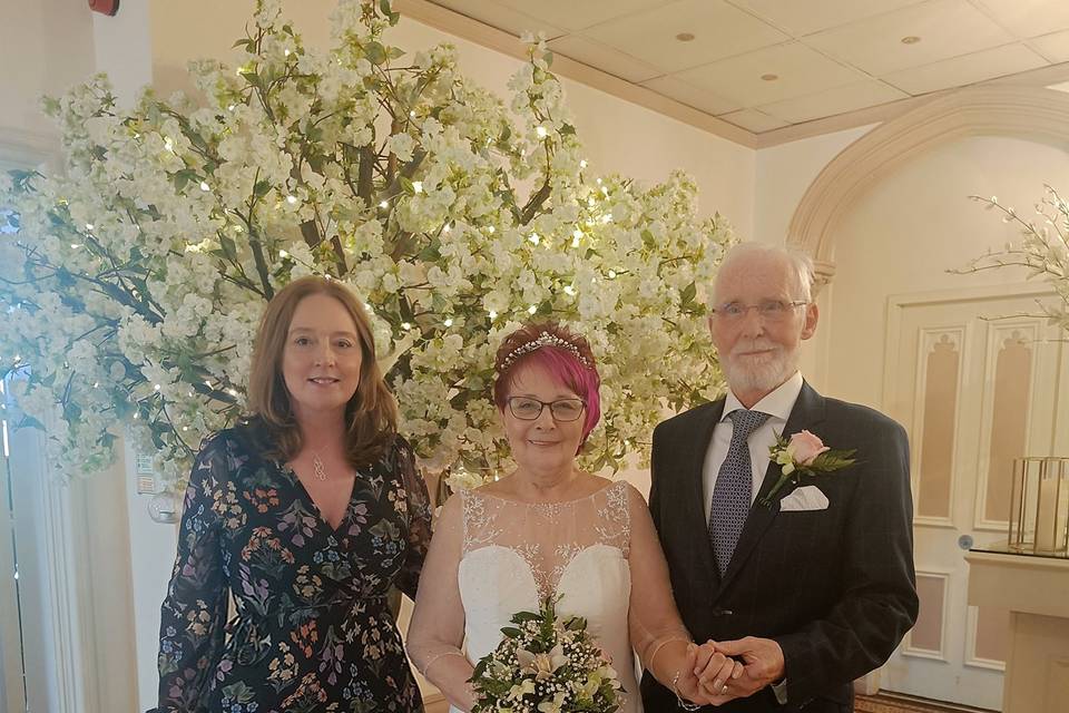 With the newlyweds