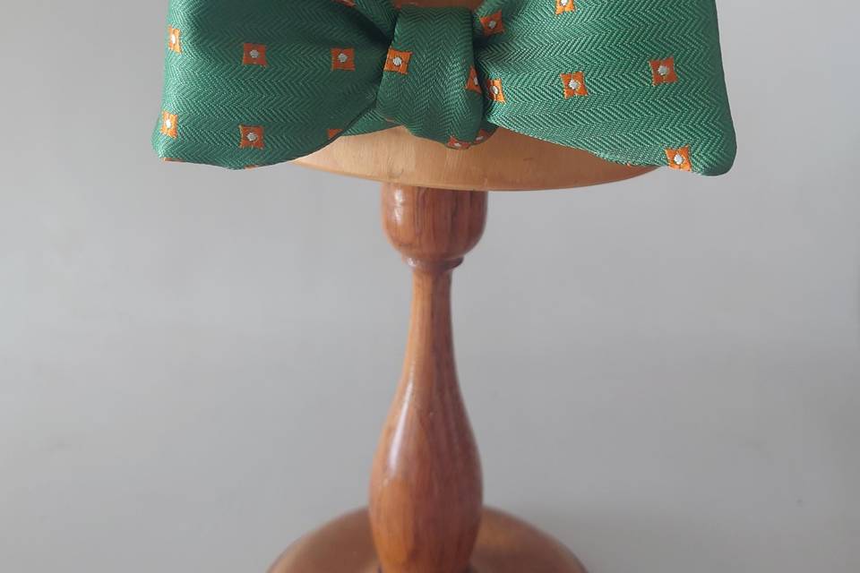 Green silk bow tie