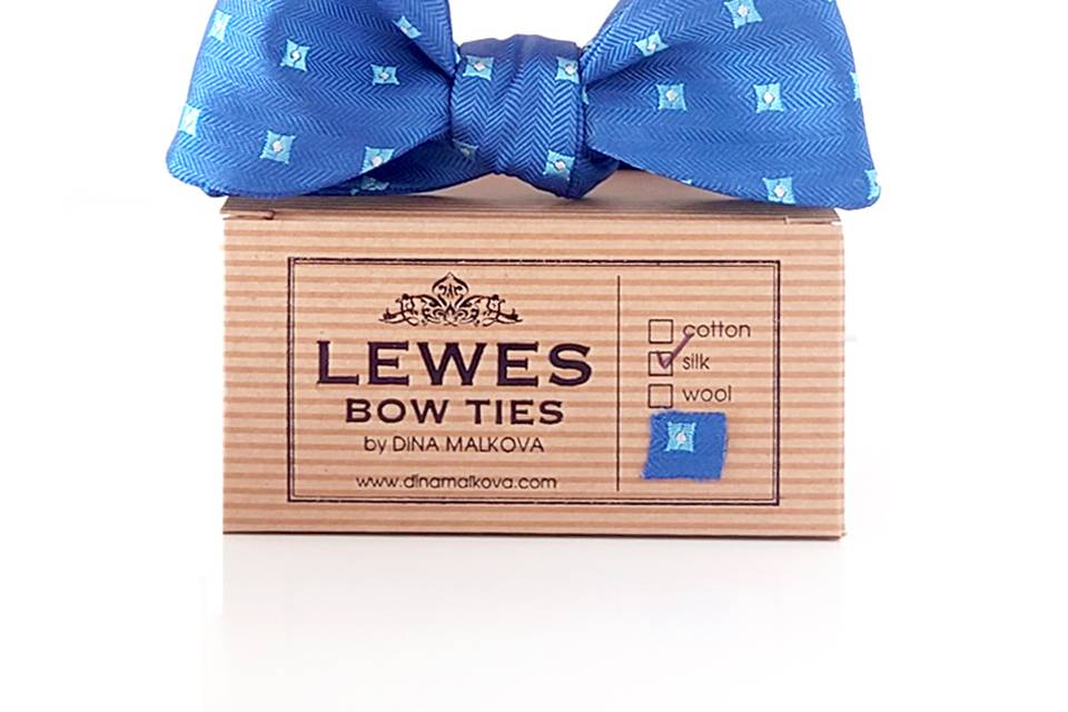 Sky blue silk bow tie