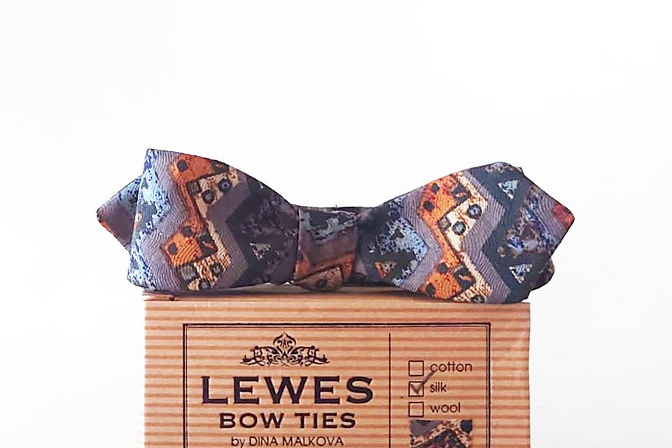 Skinny bow tie grey and orange