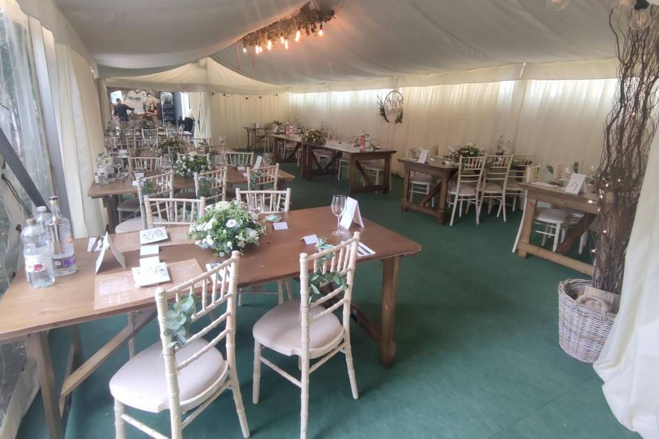 Inside the marquee