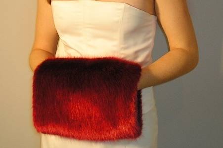 Ruby Red Faux Fur Muff