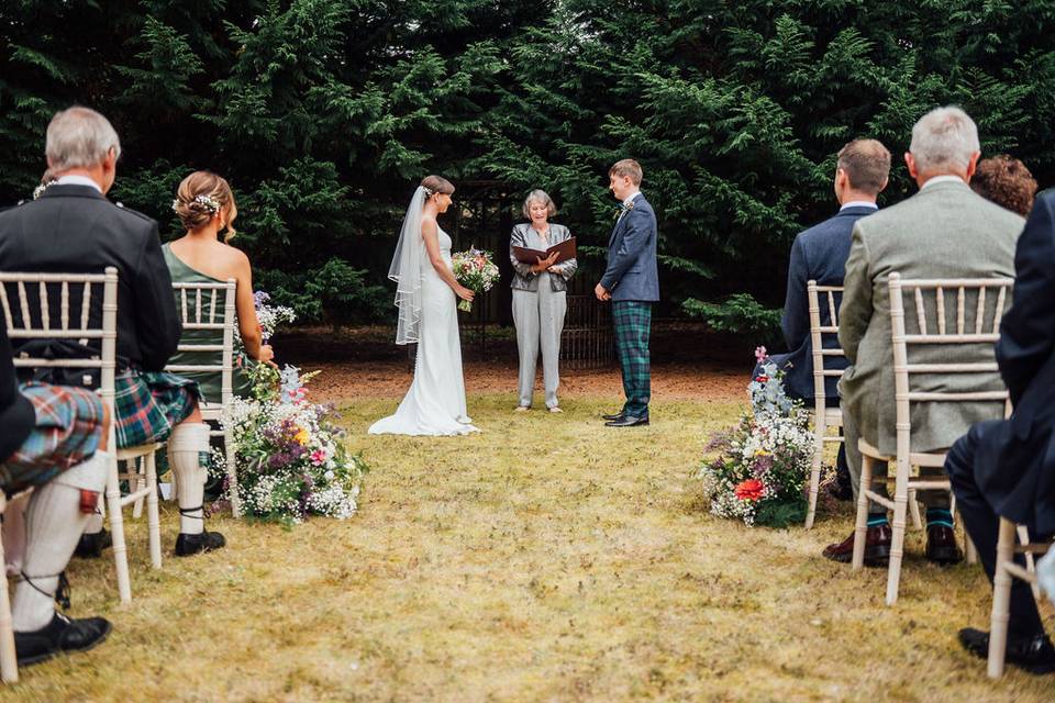 Walled garden ceremony